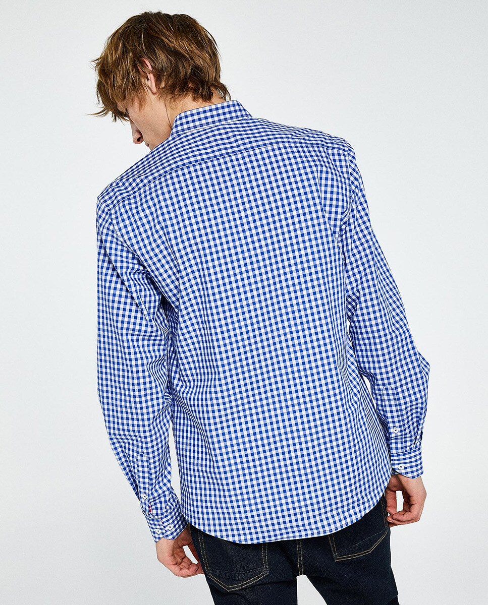 Hombre Camisa Sfera Cuadros Azul Marino Regular De 8O0knwP