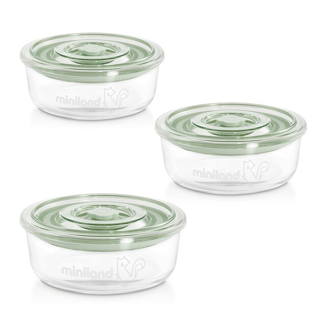 Juego de 5 recipientes de cristal para alimentos con tapas verde
