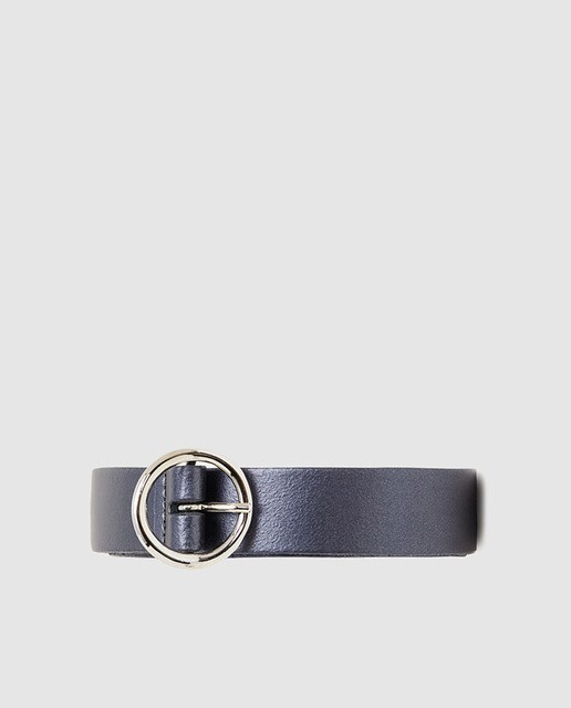 grey leather belt womens