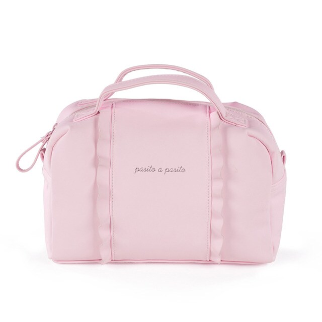 Pasito A Nido Pink Faux Leather Vanity Bag With Frill