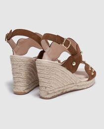 Zendra Color Doradas Cuña Marrón De Con Alpargatas Basic Tachas Mujer rCodeBx