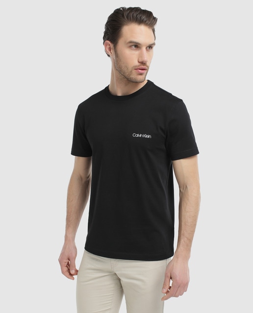 Corta Hombre Calvin Negra Klein Manga Camiseta De HO8qwZY