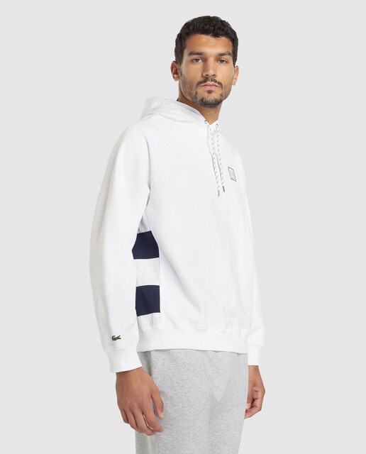 sudadera lacoste blanca