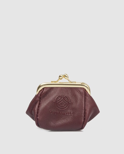 burgundy leather purse