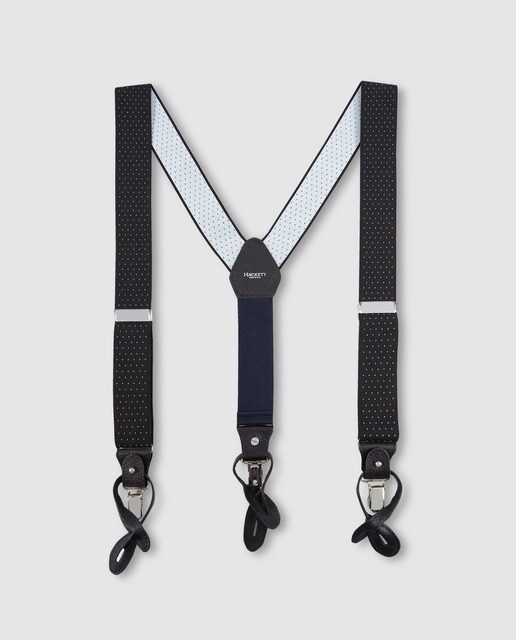 Suspensórios Hackett pretos com pontos