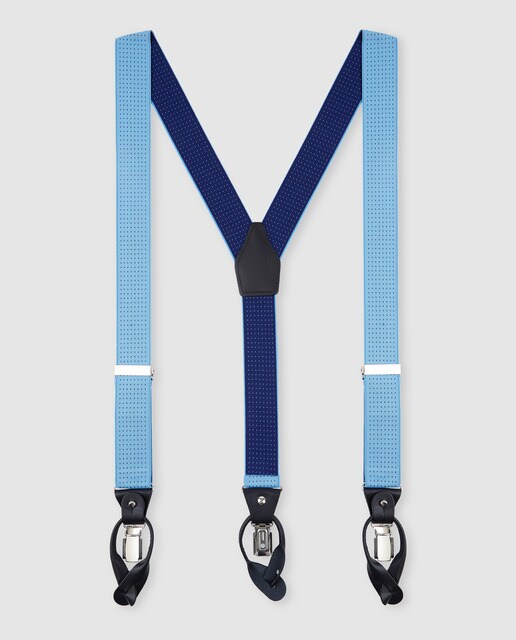Suspensórios Emidio Tucci azul celeste às bolinhas