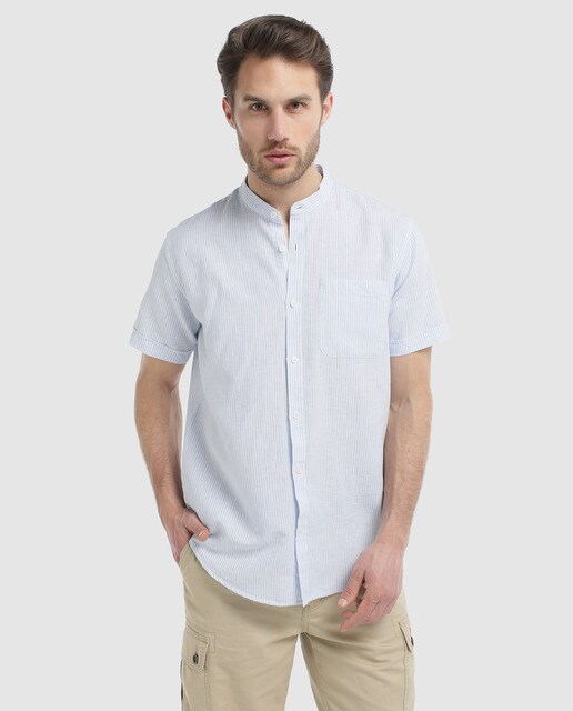 cuello mao hombre camisa