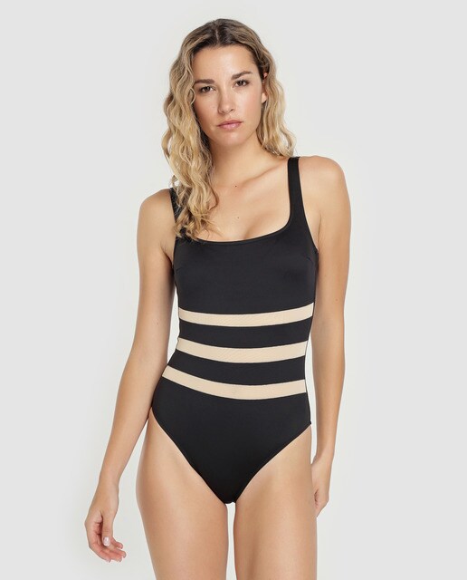 Camiseta Rayas Mujer Con En Bañador Negro Color De D9WEbeHIY2
