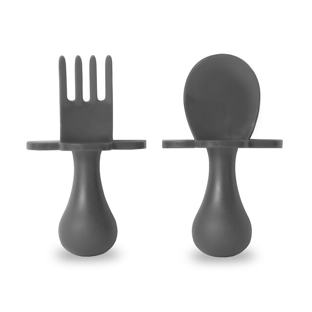 Grabease - Juego De 2 Cubiertos De Aprendizaje Gris