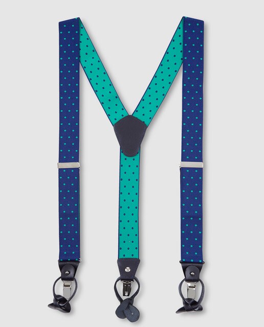 Suspensórios Emidio Tucci azuis às bolinhas