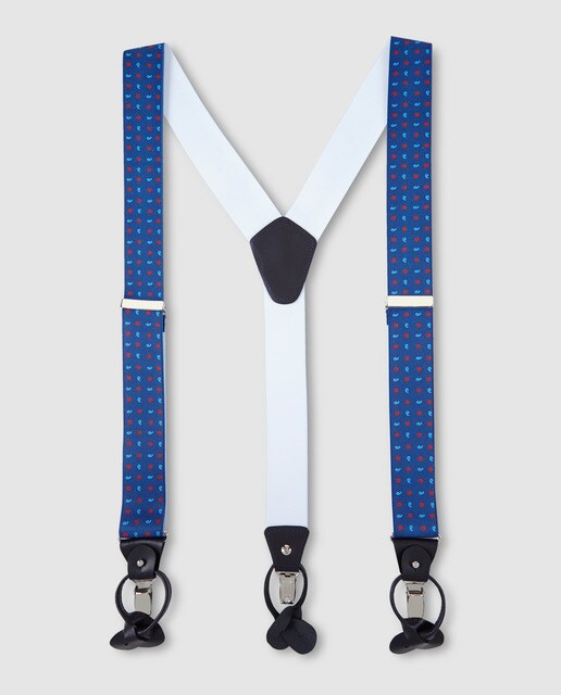 Suspensórios Emidio Tucci azuis com fantasia