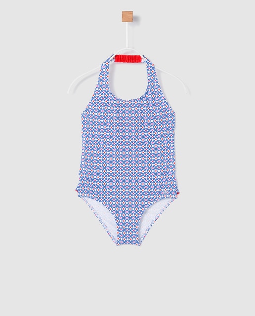 Bañador de niña B con B multicolor con estampado geométrico con SPF 40+