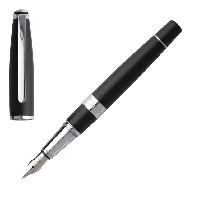 Estilográfica Bicolore Black Cerruti 1881 Negro y Cromo.