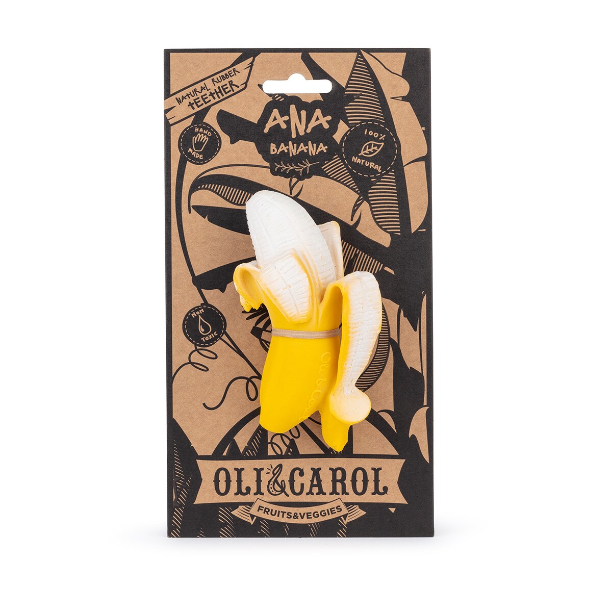 Mordedor Oli&Carol de Borracha Natural Banana Amarelo-3