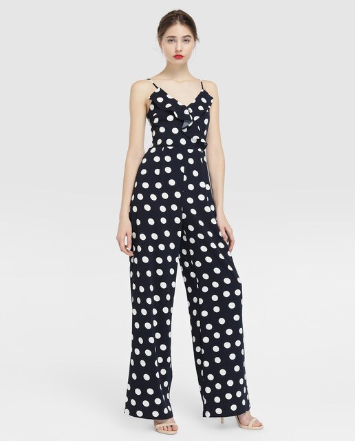 womens polka dot jumpsuit