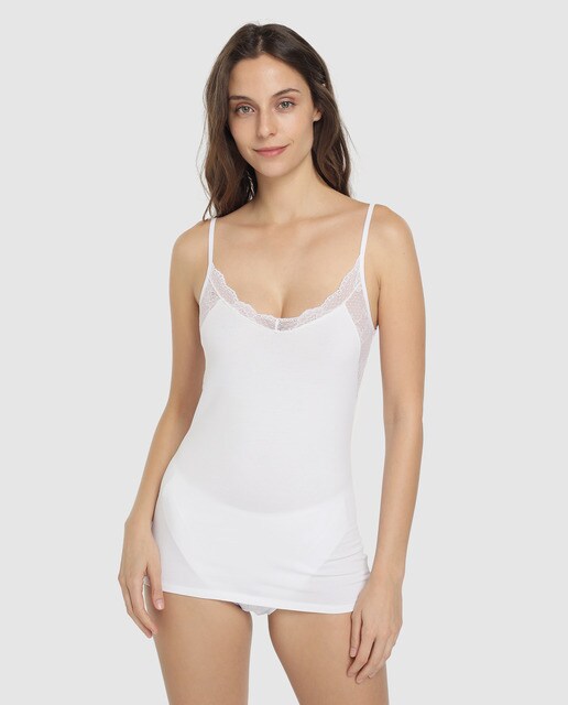 T-shirt de renda branca