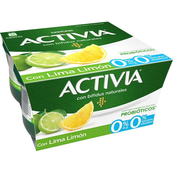 Bifidus fatfree yogurt with lemon and lime and no added sugar 4pack