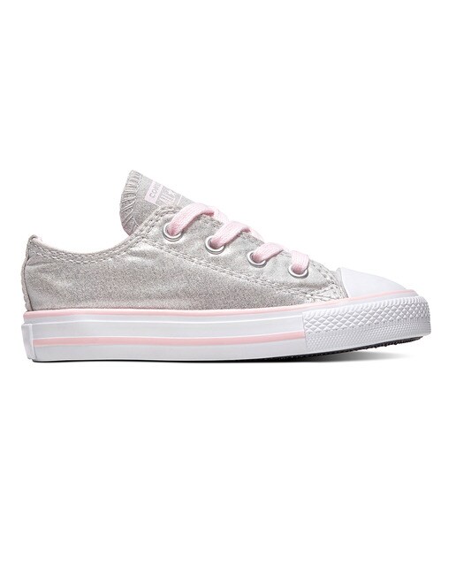 silver and pink converse