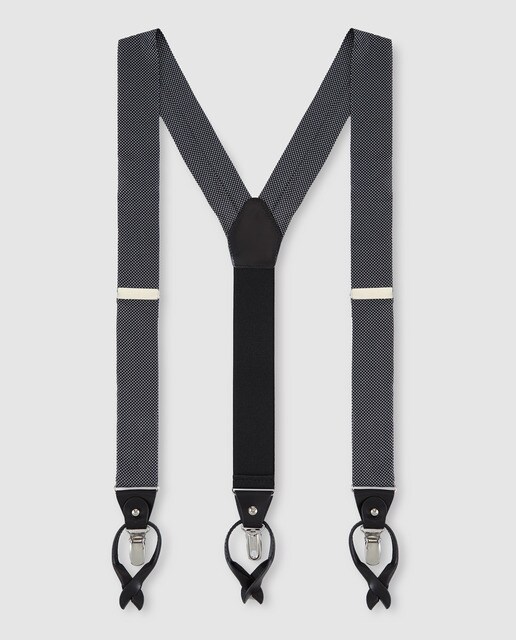 Suspensórios Emidio Tucci de seda com micro estampado