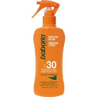 BABARIA Aloe Vera protective spray SFP-30 tan accelerator, water-resistant spray 200 ml