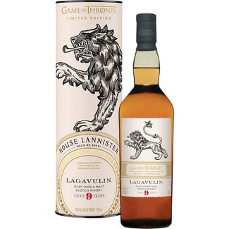 LAGAVULIN whisky escocés 9 años single malt Edición Limitada Juego de Tronos House Lannist botella 70 cl