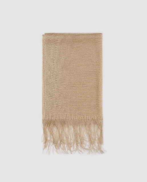 Xaile de rede El Corte Inglés em tom dourado com franjas