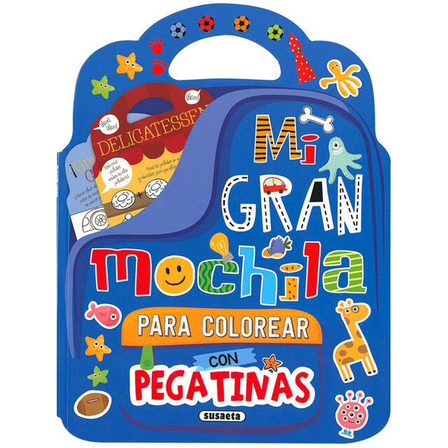 Mi gran mochila para colorear con pegatinas