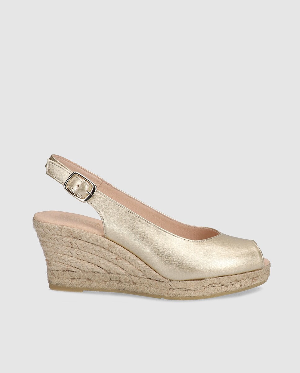 Viguera Cuña Oro En De Piel Alpargatas Mujer Color n8PO0wkX