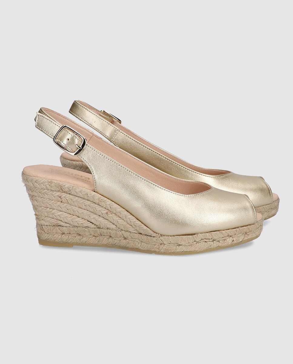 Viguera Cuña Oro En De Piel Alpargatas Mujer Color n8PO0wkX