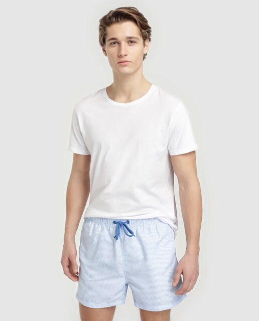Hombre Easy Wear De Azul Bañador Bermuda Rayas Claro 5j4ARL