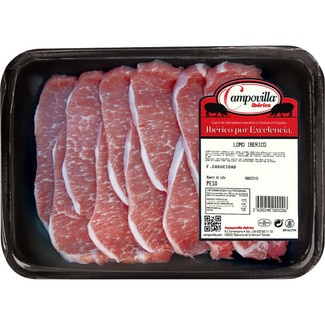 CAMPOVILLA fresh Iberian pork sirloin steak in in fillets approximate weight tray 500 g