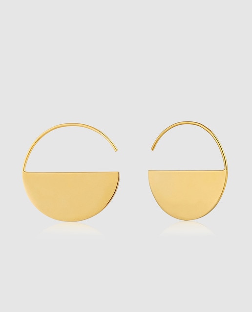 Pendientes de aro Ania Haie Gemetry Class de plata dorada