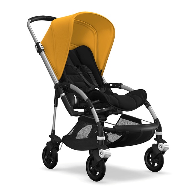 Coche de paseo Bugaboo Bee 5 aluminio/negro con Capota amarillo sunrise