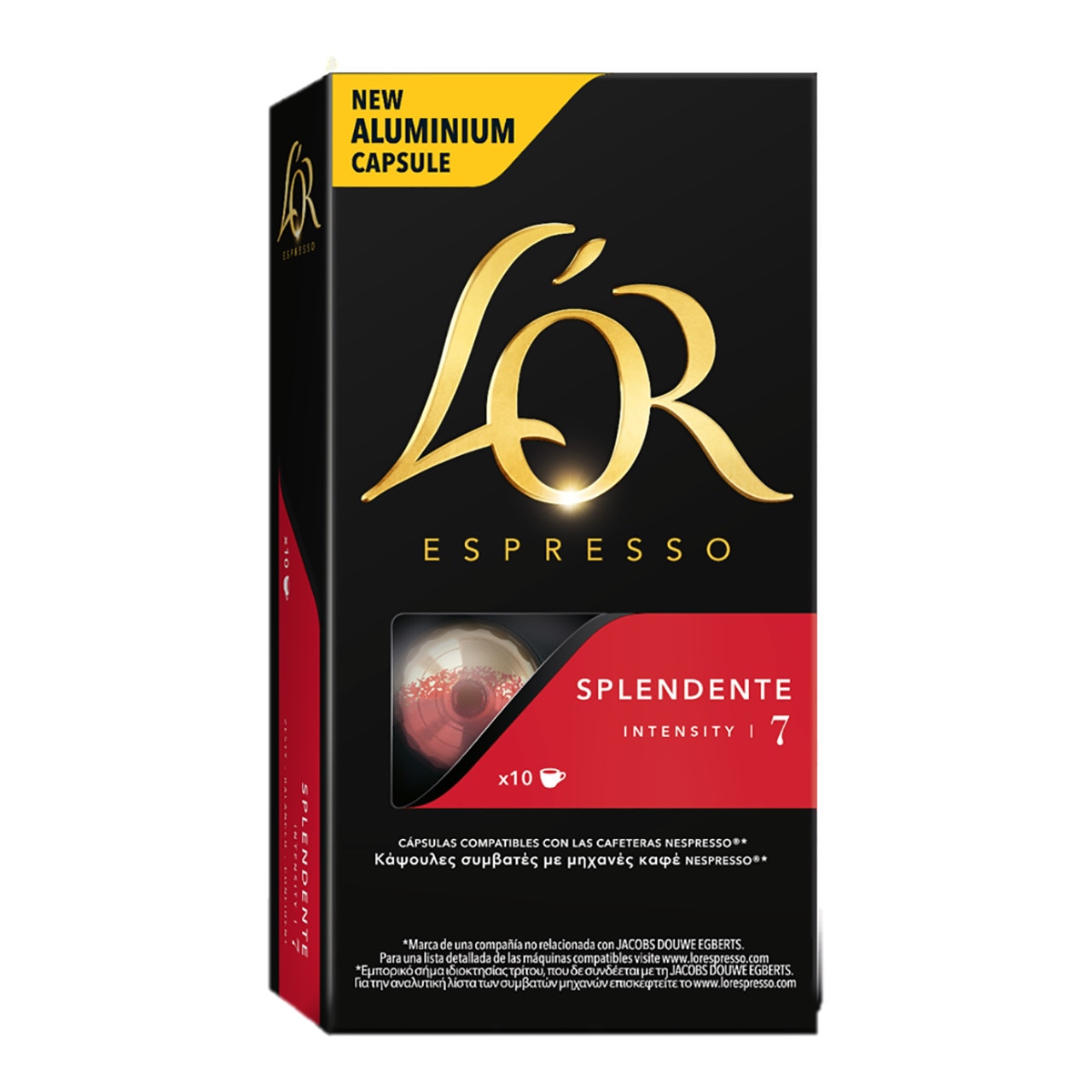 L'Or Espresso - Estuche 10 Cápsulas Café Splendente Intensidad 7 Compatibles Con Máquinas Nespresso En Oferta L'Or Espresso - Estuche 10 Cápsulas L'Or Espresso Café Splendente Intensidad 7 Compatibles Con Máquinas Nespresso Original.