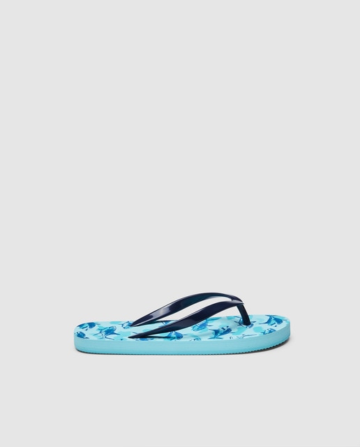 Chanclas de niño B con B en azul con tiburones