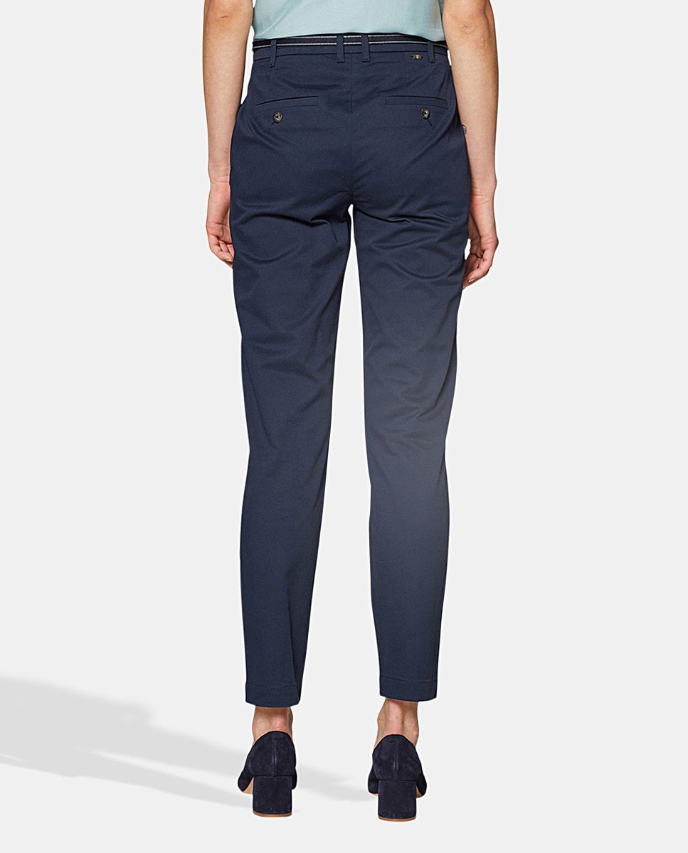 Pantalón Azul Marino Mujer Pantalones Chino Esprit Basic Para