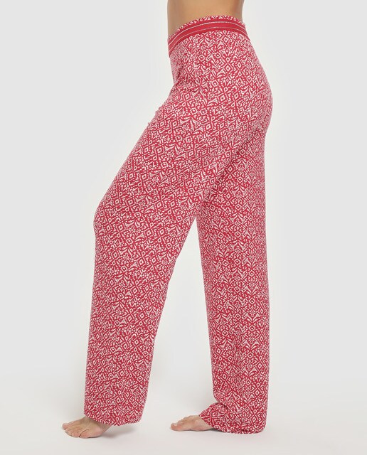 Leggings largas com estampado ornamental