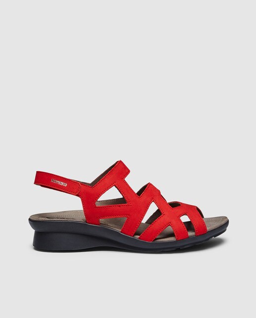 De Mephisto En Tiras Sandalias Color Rojo Planas Mujer FlTJcK1