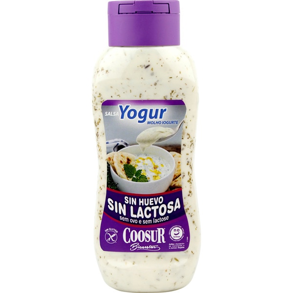 COOSUR Bienestar salsa de yogur sin huevo, sin lactosa y sin gluten envase 430 g