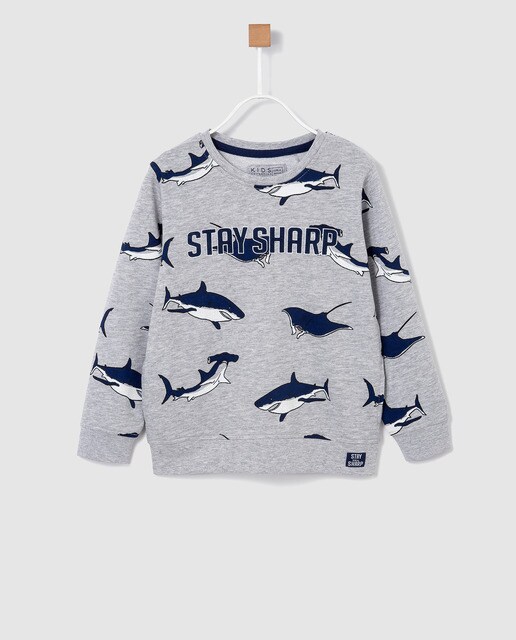 shark print sweatshirt