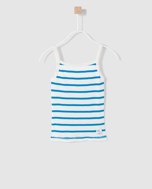 T-shirt de menina Brotes de alças às riscas azul-marinho · Moda e ...