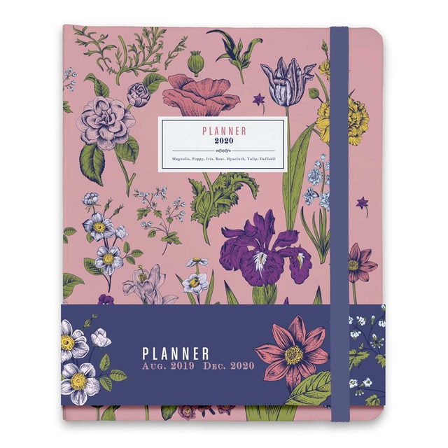 Agenda 2019/2020 Semana Vista Premium 17 Meses Flowers Grupo Erik Rosa Inglés