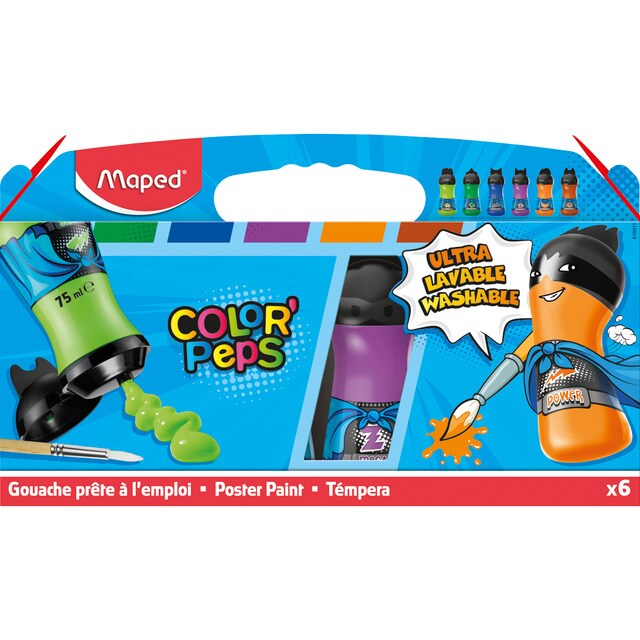 Set 6 Témperas Colores Secundarios Ultralavable Color Peps Maped
