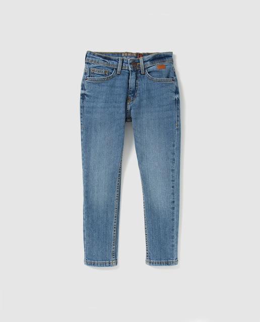 Pantalón vaquero de niño Brotes azul con efecto lavado