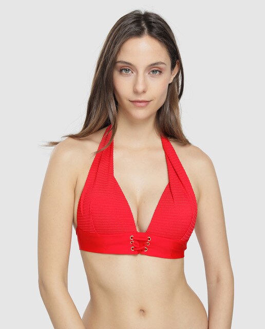 En Kiara De Halter Bikini Top Rojo 1cTlFKJ3