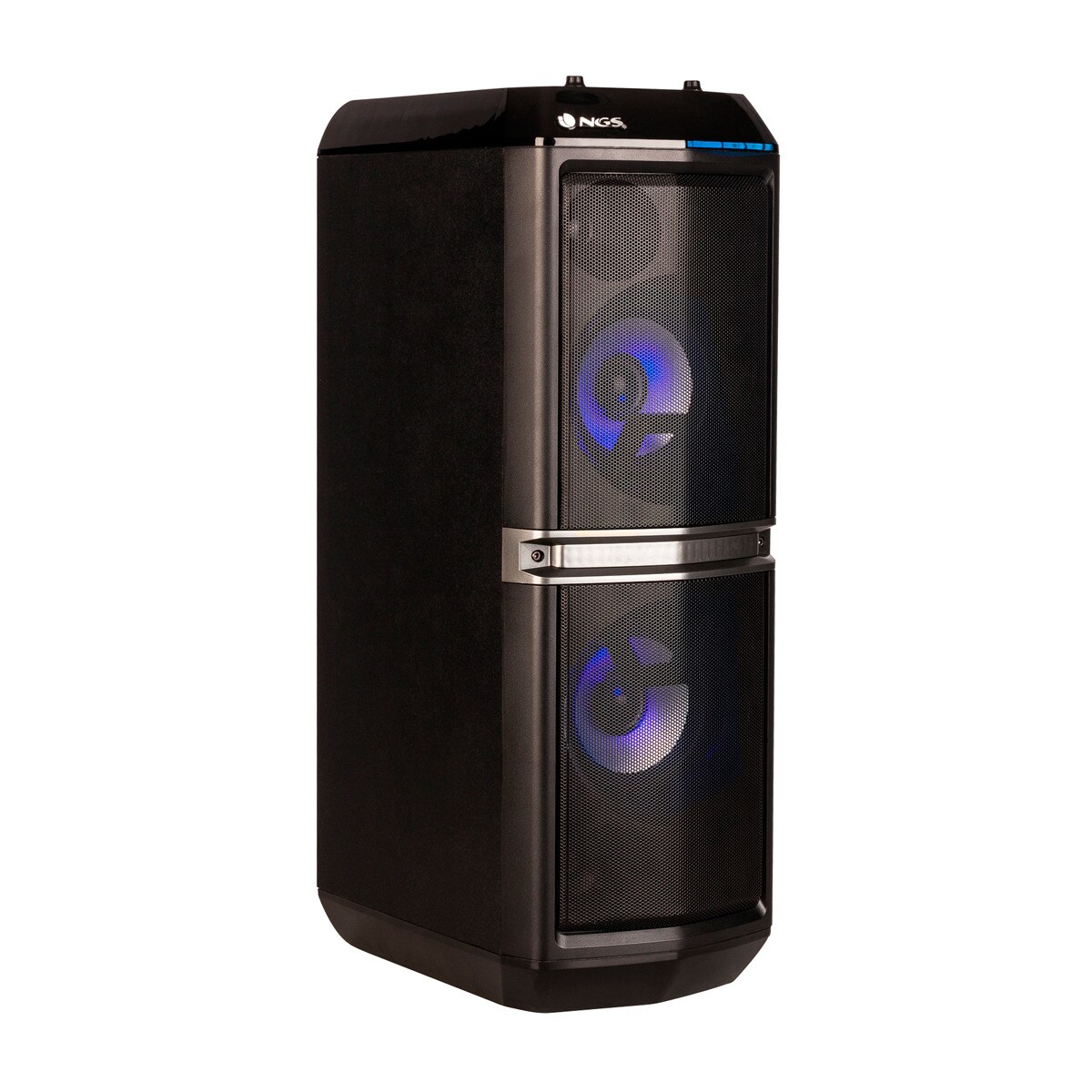 Altavoz Con Doble Subwoofer Ngs Skyhome De 200W- Compatible Con Tecnología Bluetooth/Usb/Fm Radio. Luces Led Multicolor. Control De Bass Y Treble.