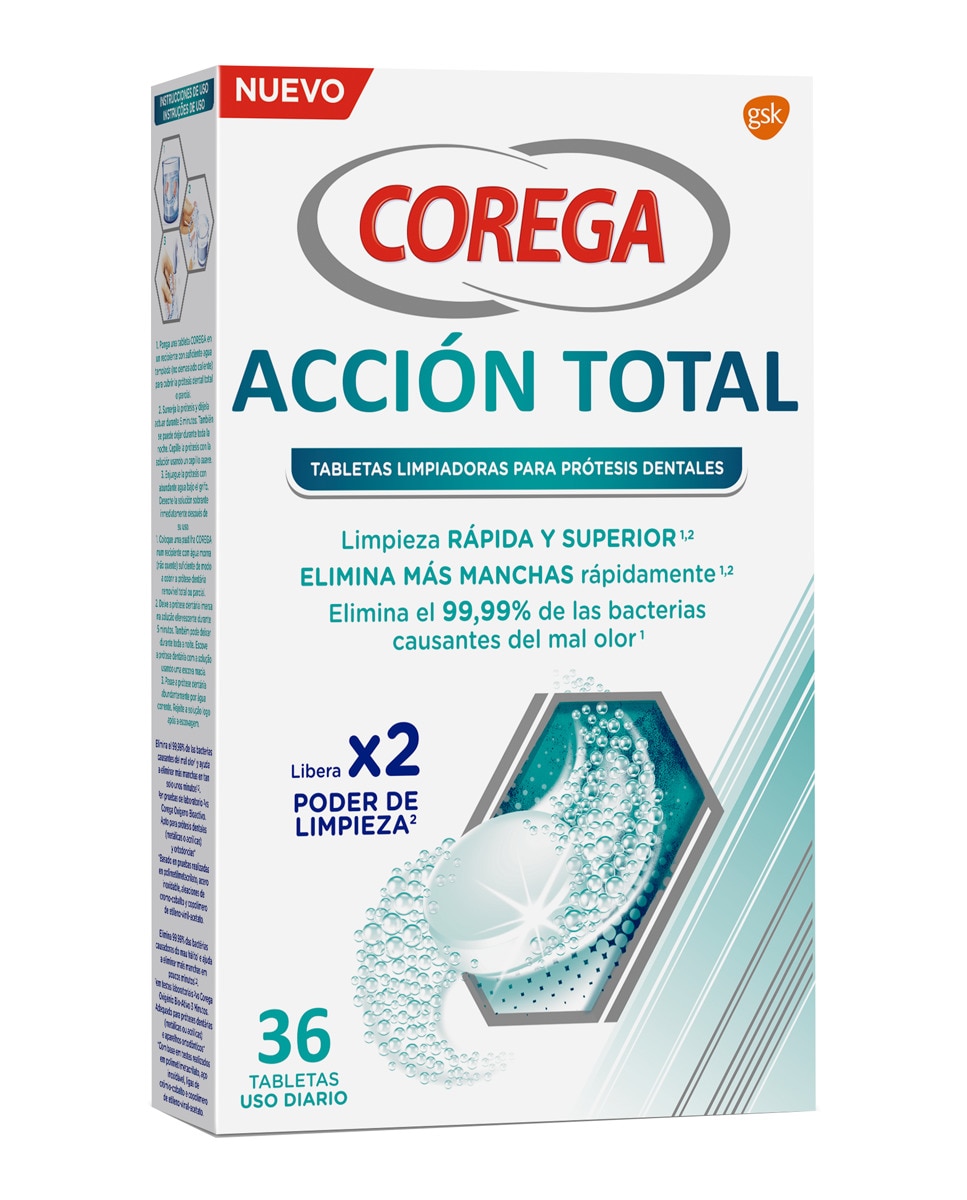 Corega - 36 Tabletas Limpiadoras Acción Total Corega.