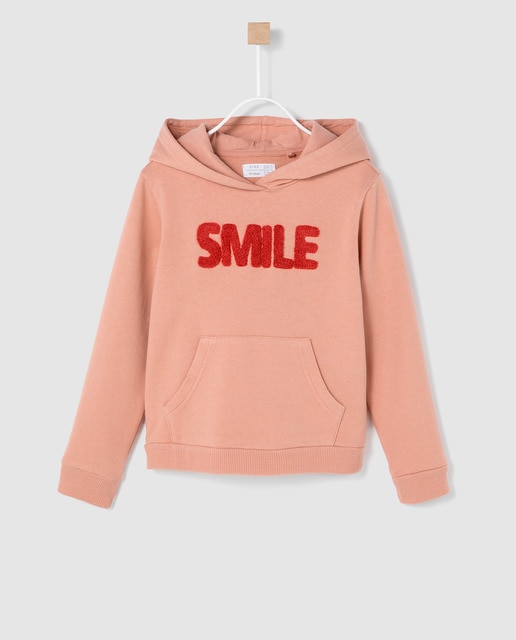 Sudadera de niña Brotes con capucha y bolsillo