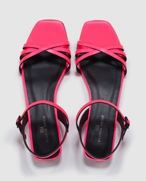 Gloria Color Ortiz Fucsia Mujer Tiras Finas Entrecruzadas De Planas Sandalias Con bvmIfg6Y7y