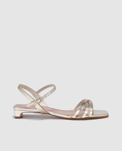 Gloria Entrecruzadas Color Oro Con Tiras Planas Mujer Sandalias De Finas Ortiz rdCxBeo